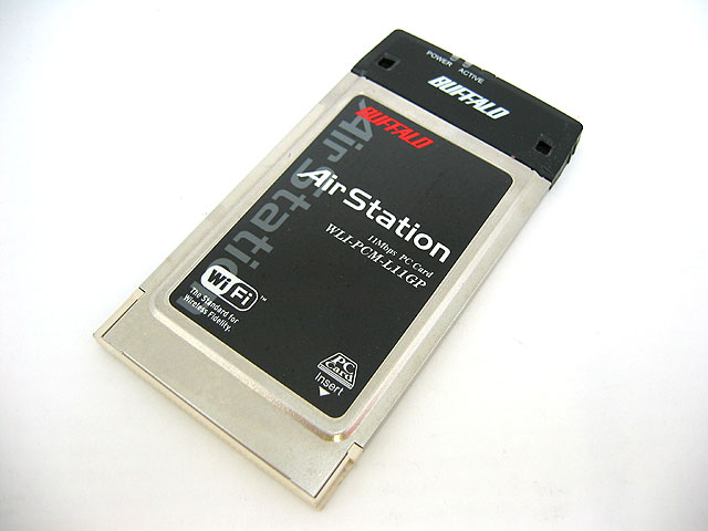 BUFFALO製 AirStation 型番：WLI-PCM-S11　無線LAN 11Mbps PC Cardスロット用カード